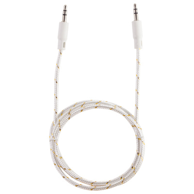 Кабель AUX HB T01 тканевый white