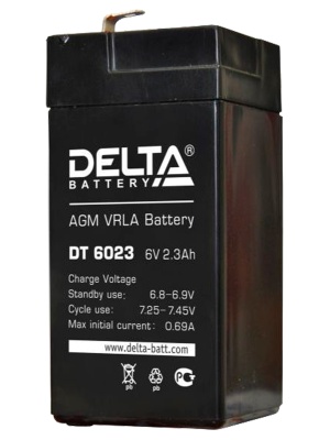 Аккумуляторная батарея свинцово-кислотная DELTA DT-6023 (6V, 2.3A)
