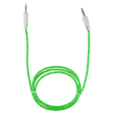Кабель AUX HB T01 тканевый green