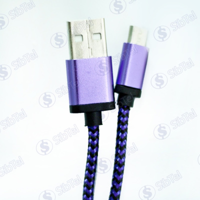 Data-кабель iPhone 5 6s (ткан.) Зебра бирюзовый