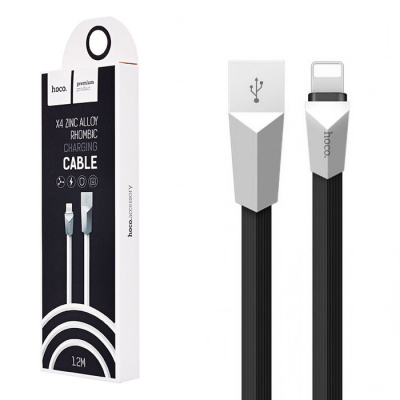 Data-кабель LightNing Hoco X4 Zinc Alloy rhombic black