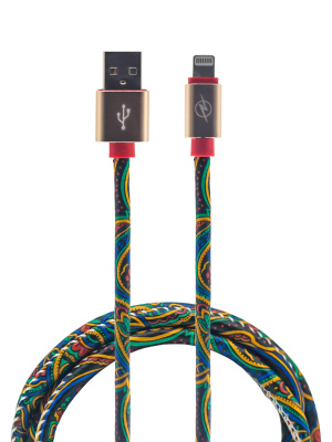 Кабель lightning metal NEW  Кожа  gold