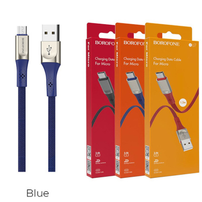 Кабель microUSB Borofone BU7 (1m)  blue