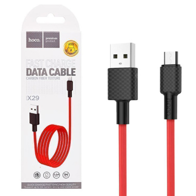 Кабель Lightning Hoco X29 (1m) red