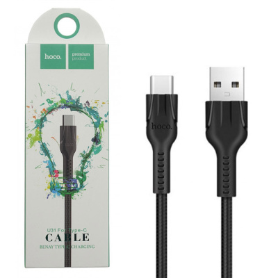 Кабель Type-C Hoco U31 Benay (1m) black