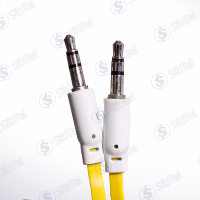 Кабель AUX (3.5-3.5) плоский orange