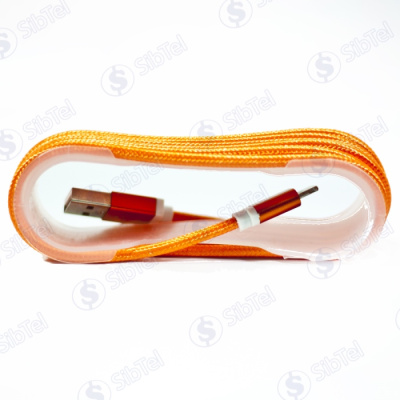 Data-кабель iPhone 5 6s (ткан.) X8 orange