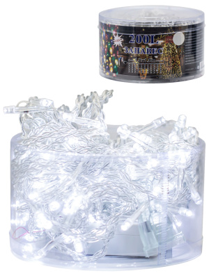 LED-8023-2 ШТОРА 100ламп 1,8-1,8m белый 1