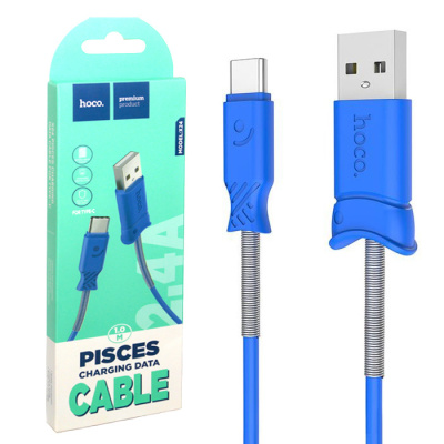 Кабель Type-C Hoco X24 Pisces (1m) blue