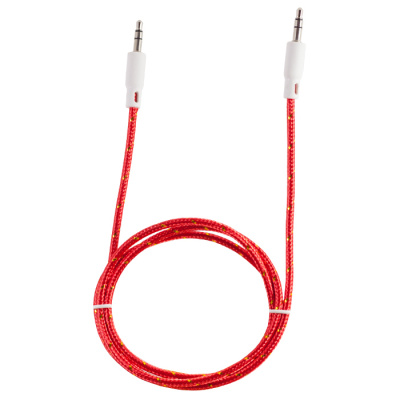 Кабель AUX HB T01 тканевый red