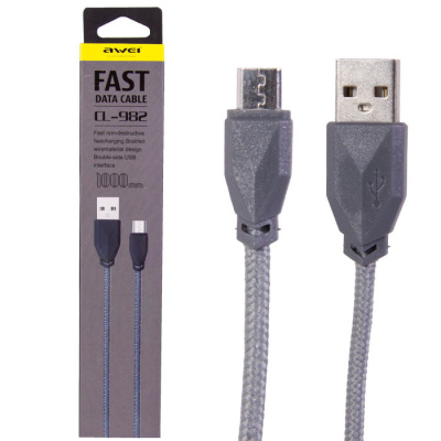Data-кабель micro AWEI CL-982 1m gray