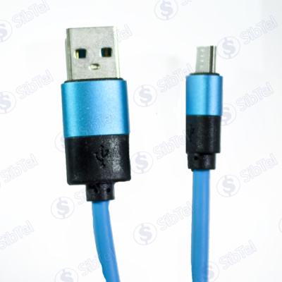 Data-кабель microUSB metal Лапша blue