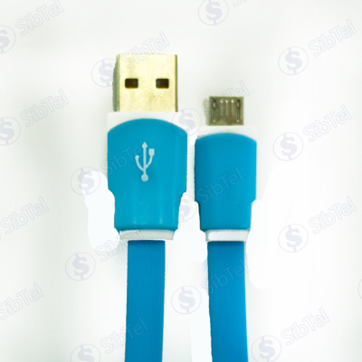 Data-кабель microUSB (плоский) blue