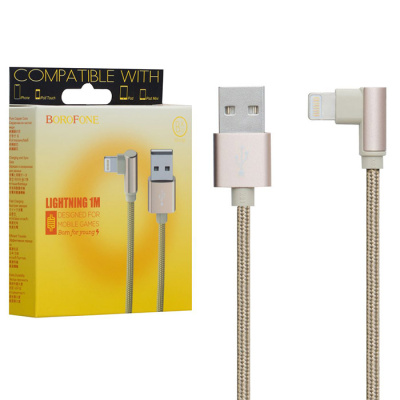 Кабель Lightning Borofone BX12 (1m) gold