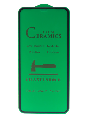 Защитное стекло 2.5D iPhone XSmax 11ProMax гибкое глянцевое black tochno