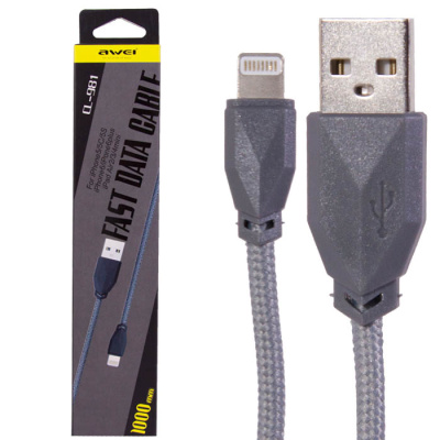 Data-кабель lightning AWEI CL-981 1m gray