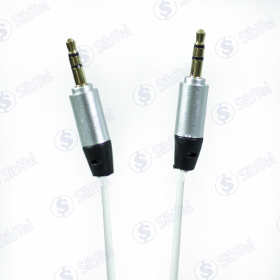 Кабель AUX (3.5-3.5) спиралеобразный white