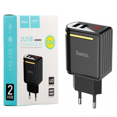 Сетевой блок HOCO C39A (2.1A,2USB) black