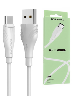 Кабель USB BOROFONE BX18 Optimal USB - Type-C, 2А, 2 м, белый