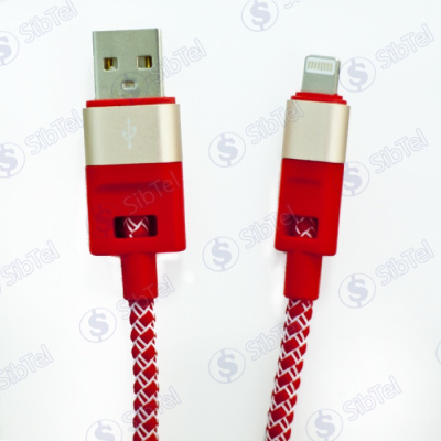 Data-кабель iPhone 5 6s (ткан.) NEO red