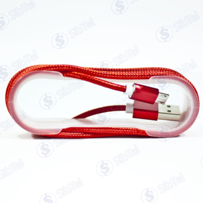 Data-кабель microUSB (тканевый) X8 red