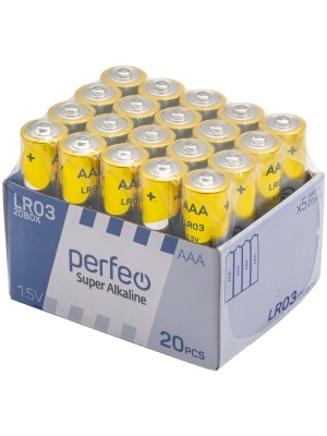 Батарейка алкалиновая Perfeo AAA LR03 SuperAlkaline (20BOX)