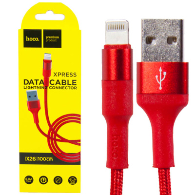 Data-кабель Lightning Hoco X26 Xpress (1m) red