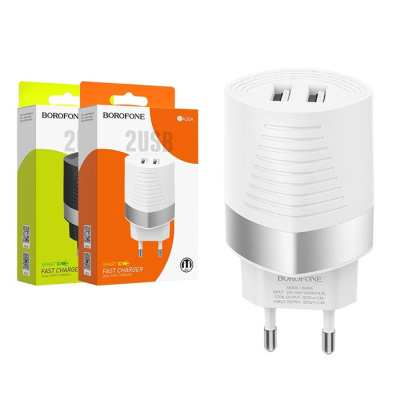 Сетевой блок BOROFONE BA8A (1A,1USB) white