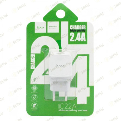 СЗУ Hoco C22A (24A,1USB) white