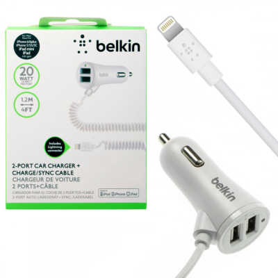 АЗУ  Lightning BELKIN белый