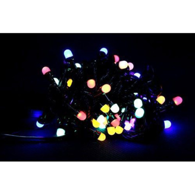 Гирлянда светодиодная LED-8030 черная ШАРЫ (RGB цветные) 100ламп.SAIT