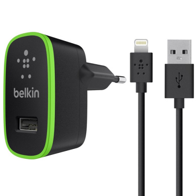 Сетевой блок+кабель Lightning BELKIN F8J052  black