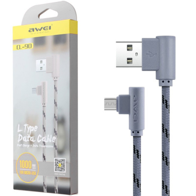 Кабель micro AWEI CL-90 1m gray