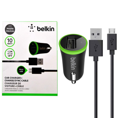 АЗУ кабель microUSB BELKIN F8J051 черный