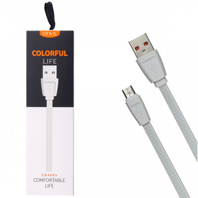 Кабель microUSB Vidvie CB408VN white