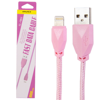 Data-кабель lightning AWEI CL-981 1m pink