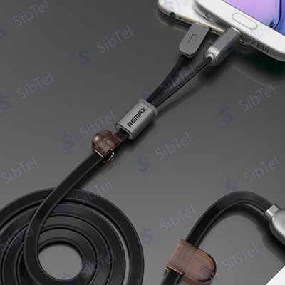 Data-кабель Remax RC-025T 2в1 (micro+iphone ) black