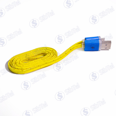 Data-кабель microUSB (тканевый) LOVE yellow