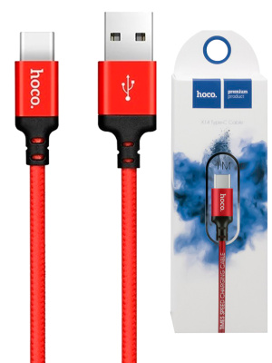 Type-C Hoco X14 1m black red