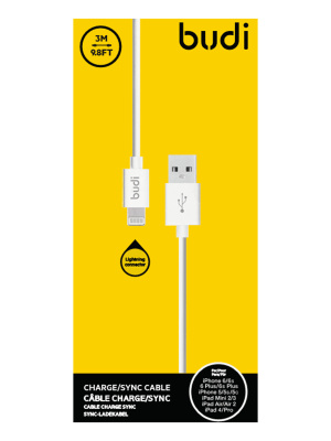 Кабель LightNing Budi 023 (3m) white