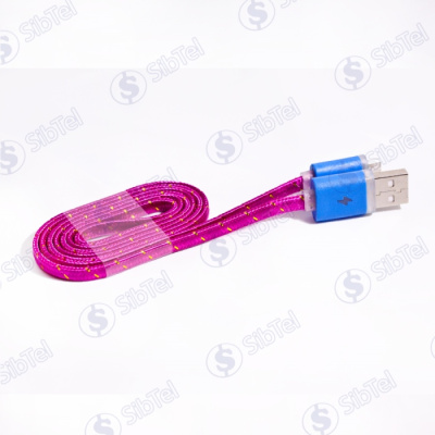 Data-кабель microUSB (тканевый) LOVE pink