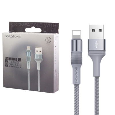 Кабель Lightning Borofone BX2  silver