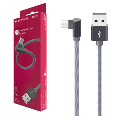 Кабель microUSB Borofone BX26 (1m) grey