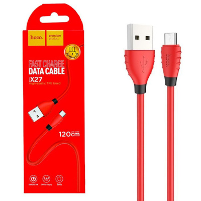Кабель microUSB Hoco X27 Excellent (1m) red