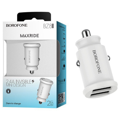 Автомобильный блок BOROFONE BZ8 (2.1A,2USB) white