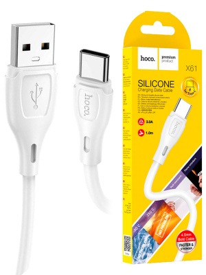 Кабель Type-C Hoco X61  (2.4A,1m) white