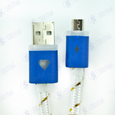 Data-кабель microUSB (тканевый) LOVE white