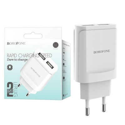 Сетевой блок Borofone BA8A (2.4A,2USB) white