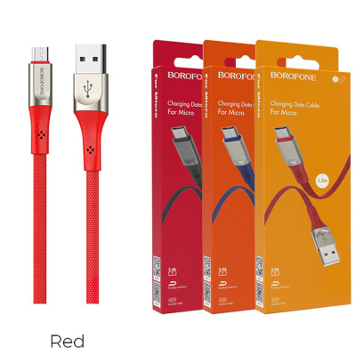 Кабель microUSB Borofone BU7 (1m) red