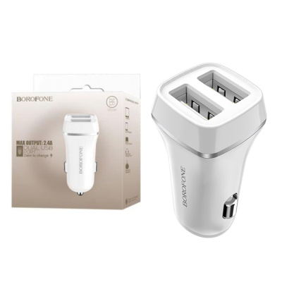 Автомобильный блок BOROFONE BZ2 (2.1A,2USB) white